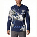 Personalised Canterbury-Bankstown Bulldogs Rugby Button Sweatshirt Berries Mascot - Sporty Splash Art Style