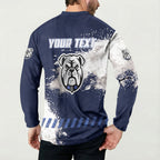 Personalised Canterbury-Bankstown Bulldogs Rugby Button Sweatshirt Berries Mascot - Sporty Splash Art Style