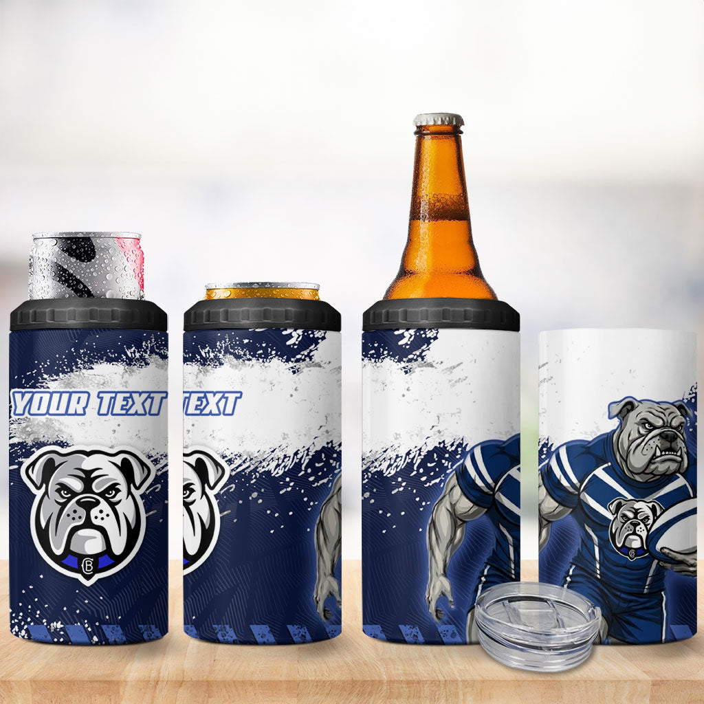 Personalised Canterbury-Bankstown Bulldogs Rugby 4 in 1 Can Cooler Tumbler Berries Mascot - Sporty Splash Art Style