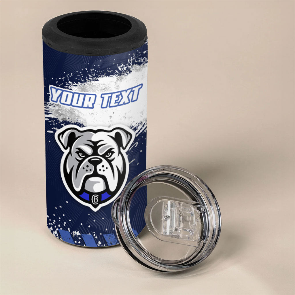 Personalised Canterbury-Bankstown Bulldogs Rugby 4 in 1 Can Cooler Tumbler Berries Mascot - Sporty Splash Art Style