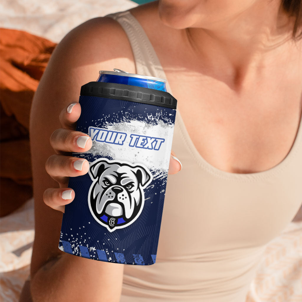 Personalised Canterbury-Bankstown Bulldogs Rugby 4 in 1 Can Cooler Tumbler Berries Mascot - Sporty Splash Art Style