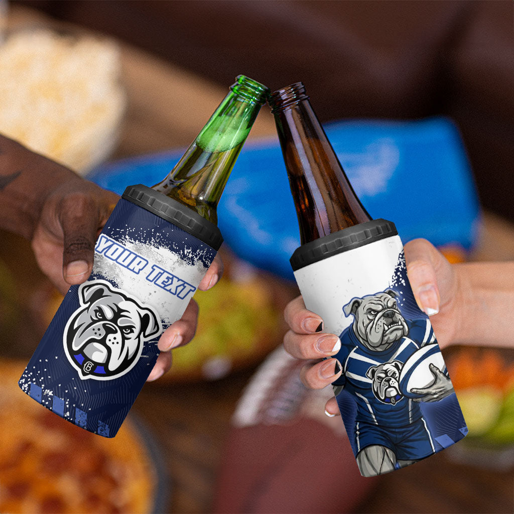 Personalised Canterbury-Bankstown Bulldogs Rugby 4 in 1 Can Cooler Tumbler Berries Mascot - Sporty Splash Art Style