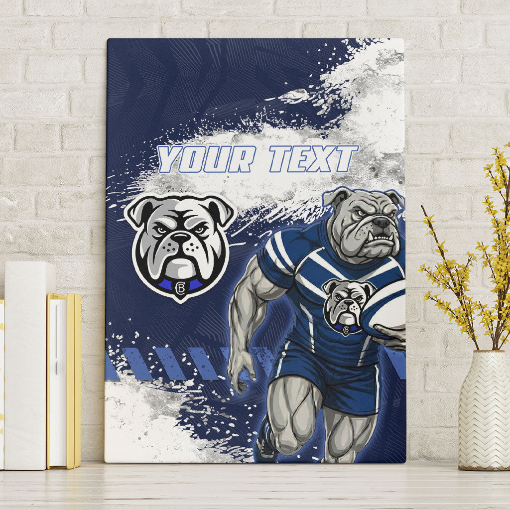 Personalised Canterbury-Bankstown Bulldogs Rugby Canvas Wall Art Berries Mascot - Sporty Splash Art Style