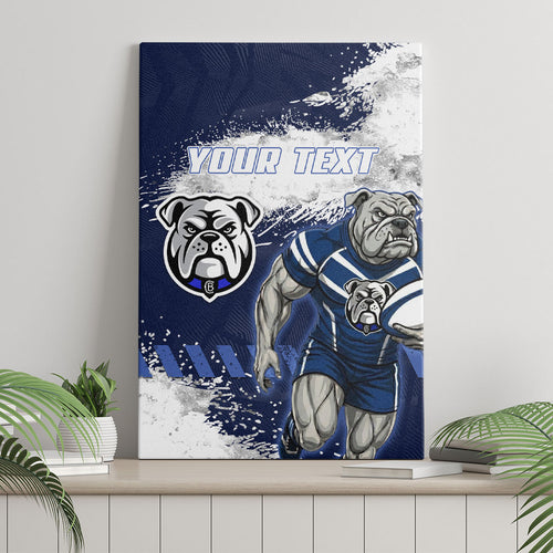 Personalised Canterbury-Bankstown Bulldogs Rugby Canvas Wall Art Berries Mascot - Sporty Splash Art Style
