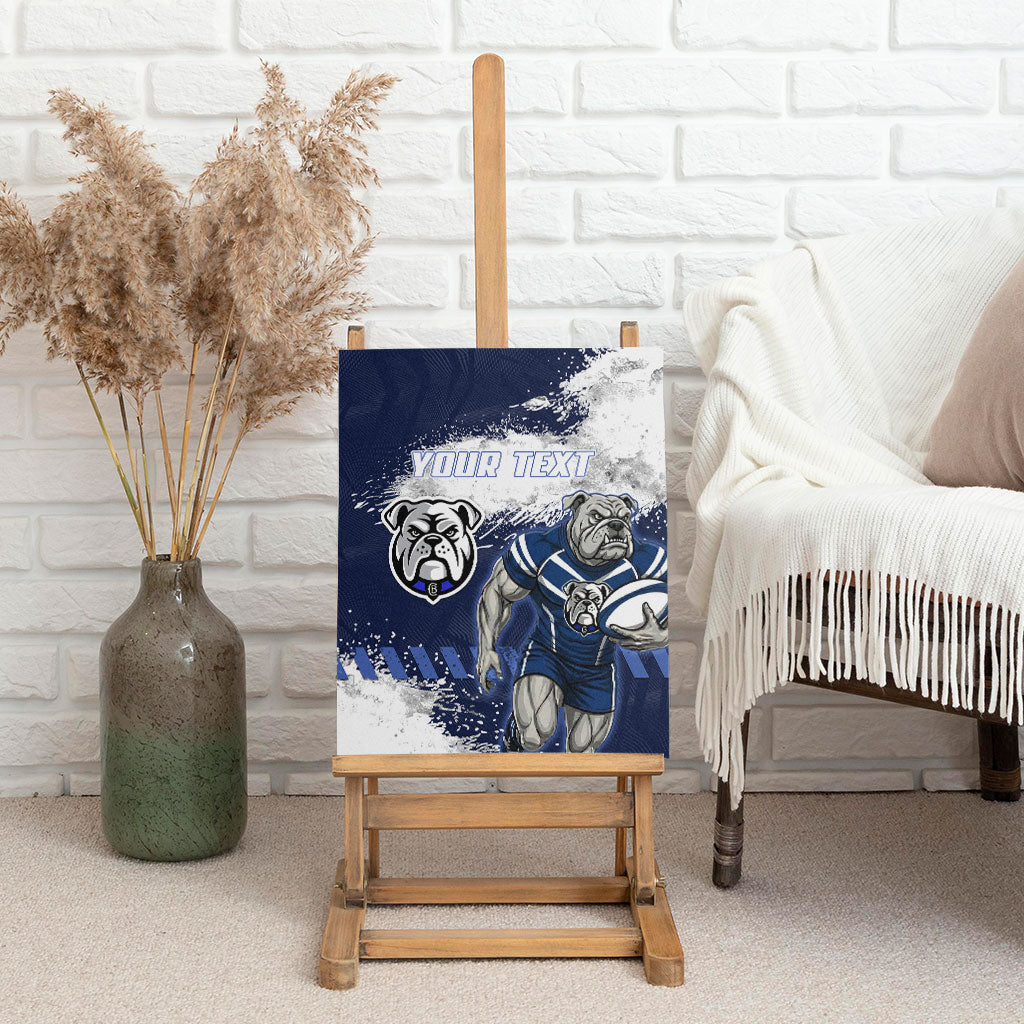 Personalised Canterbury-Bankstown Bulldogs Rugby Canvas Wall Art Berries Mascot - Sporty Splash Art Style