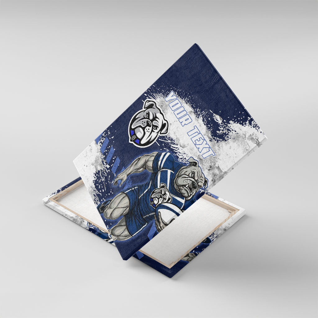 Personalised Canterbury-Bankstown Bulldogs Rugby Canvas Wall Art Berries Mascot - Sporty Splash Art Style