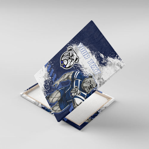Personalised Canterbury-Bankstown Bulldogs Rugby Canvas Wall Art Berries Mascot - Sporty Splash Art Style
