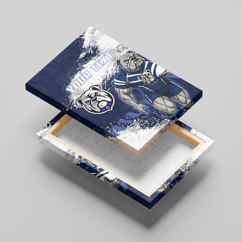 Personalised Canterbury-Bankstown Bulldogs Rugby Canvas Wall Art Berries Mascot - Sporty Splash Art Style