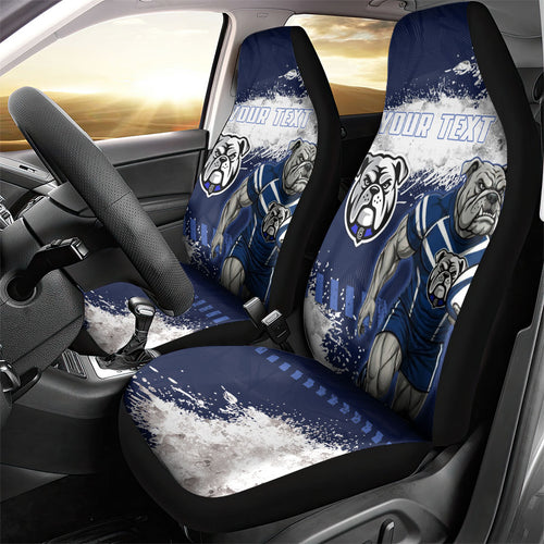Personalised Canterbury-Bankstown Bulldogs Rugby Car Seat Cover Berries Mascot - Sporty Splash Art Style