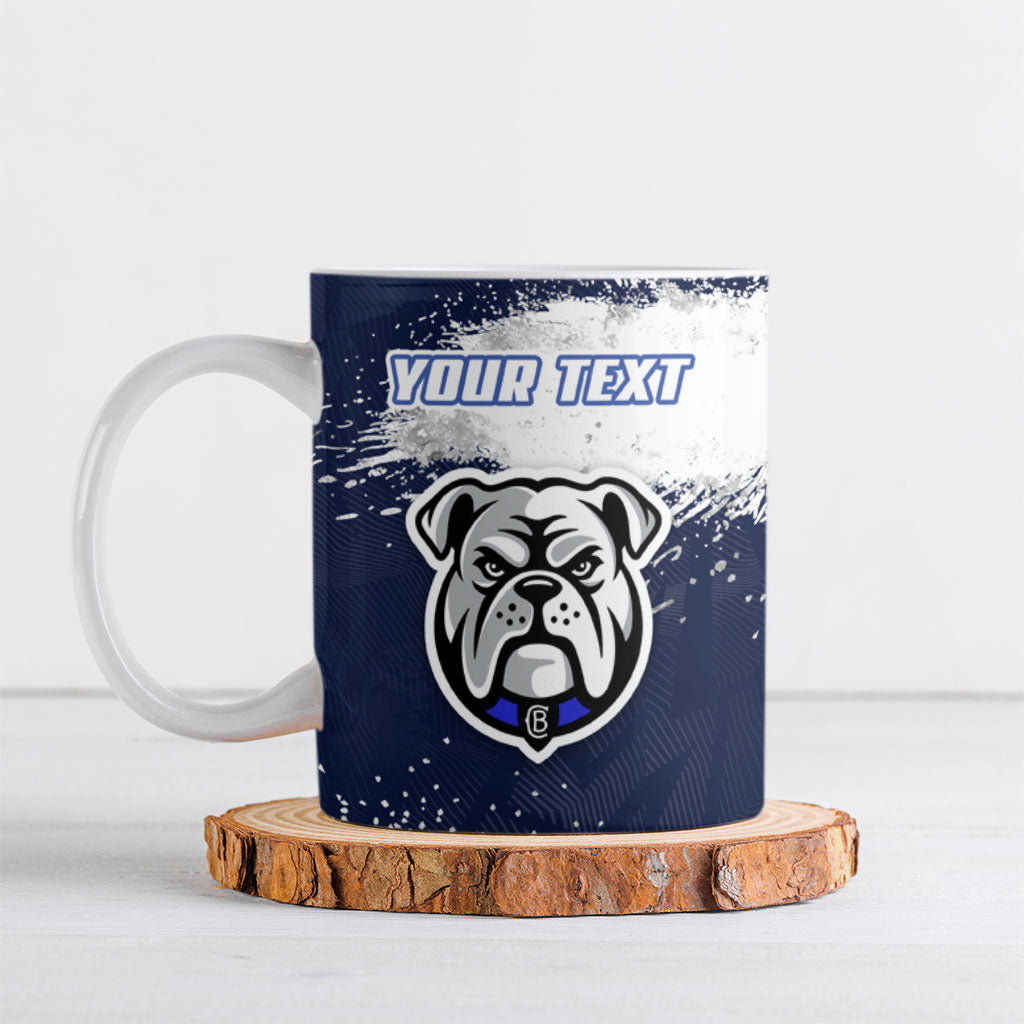 Personalised Canterbury-Bankstown Bulldogs Rugby Ceramic Mug Berries Mascot - Sporty Splash Art Style