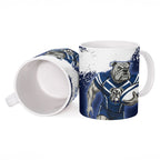 Personalised Canterbury-Bankstown Bulldogs Rugby Ceramic Mug Berries Mascot - Sporty Splash Art Style