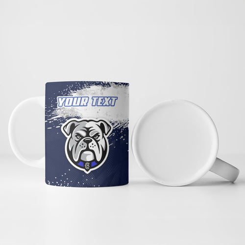 Personalised Canterbury-Bankstown Bulldogs Rugby Ceramic Mug Berries Mascot - Sporty Splash Art Style