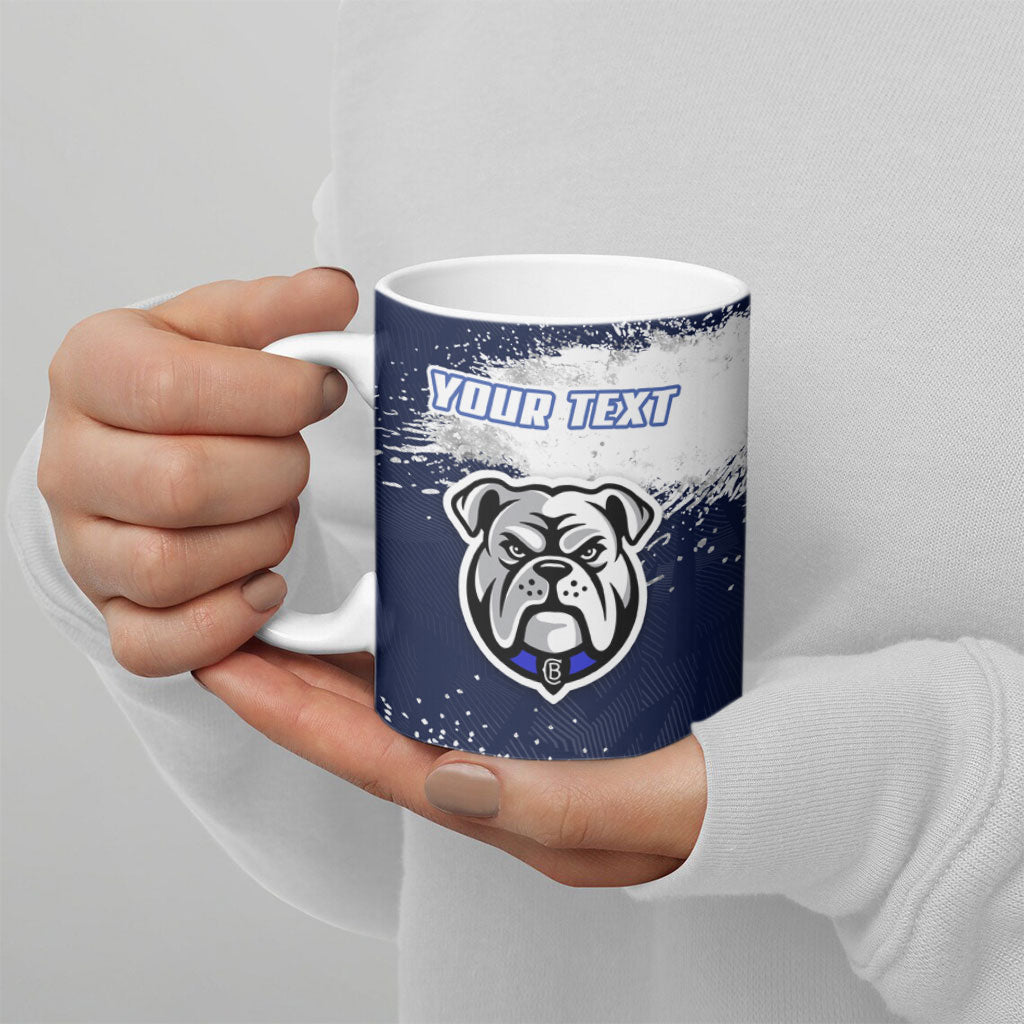 Personalised Canterbury-Bankstown Bulldogs Rugby Ceramic Mug Berries Mascot - Sporty Splash Art Style