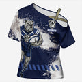 Personalised Canterbury-Bankstown Bulldogs Rugby Cross Shoulder Shirt Berries Mascot - Sporty Splash Art Style