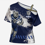 Personalised Canterbury-Bankstown Bulldogs Rugby Cross Shoulder Shirt Berries Mascot - Sporty Splash Art Style