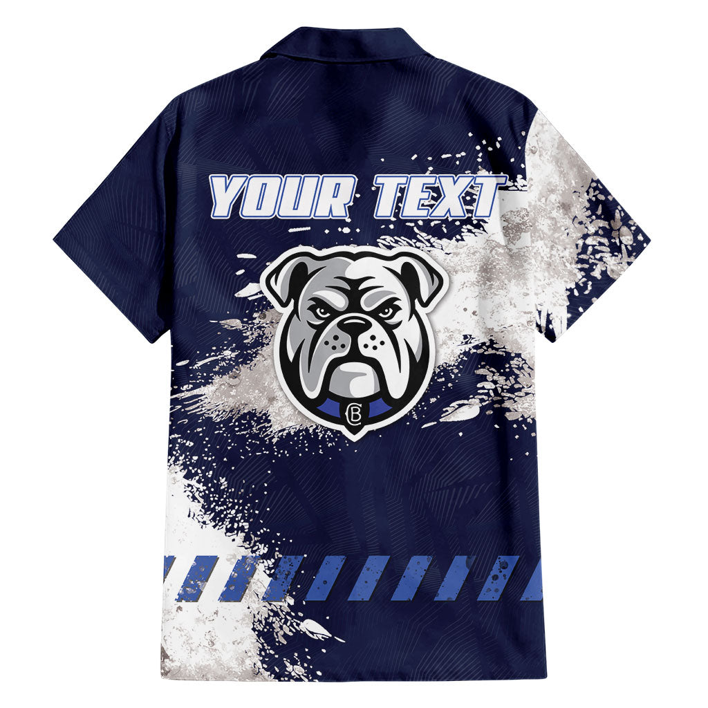 Personalised Canterbury-Bankstown Bulldogs Rugby Family Matching Long Sleeve Bodycon Dress and Hawaiian Shirt Berries Mascot - Sporty Splash Art Style
