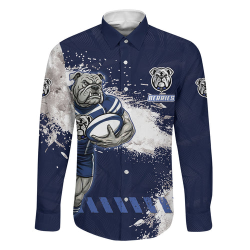 Personalised Canterbury-Bankstown Bulldogs Rugby Family Matching Mermaid Dress and Hawaiian Shirt Berries Mascot - Sporty Splash Art Style
