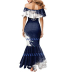 Personalised Canterbury-Bankstown Bulldogs Rugby Family Matching Mermaid Dress and Hawaiian Shirt Berries Mascot - Sporty Splash Art Style
