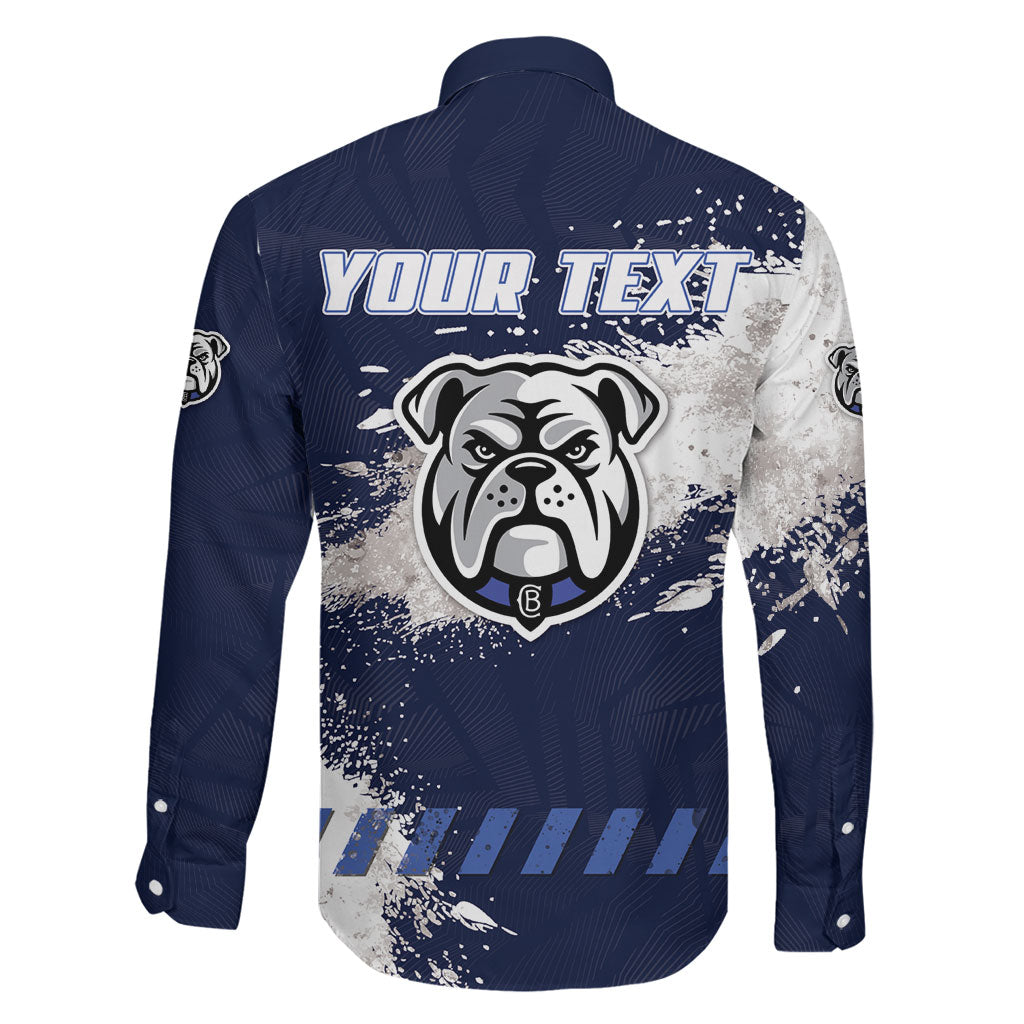 Personalised Canterbury-Bankstown Bulldogs Rugby Family Matching Off Shoulder Short Dress and Hawaiian Shirt Berries Mascot - Sporty Splash Art Style