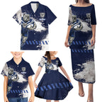 Personalised Canterbury-Bankstown Bulldogs Rugby Family Matching Puletasi and Hawaiian Shirt Berries Mascot - Sporty Splash Art Style