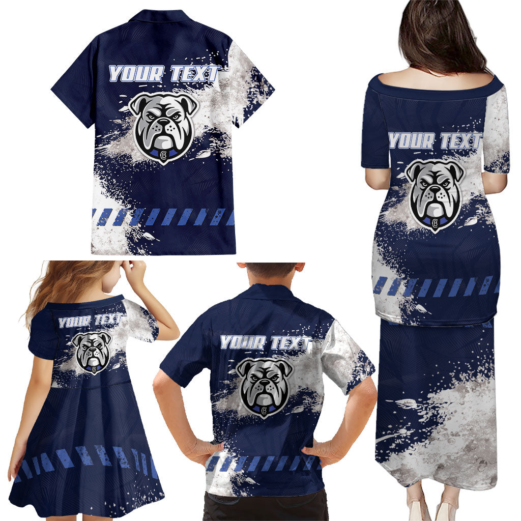 Personalised Canterbury-Bankstown Bulldogs Rugby Family Matching Puletasi and Hawaiian Shirt Berries Mascot - Sporty Splash Art Style