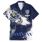 Personalised Canterbury-Bankstown Bulldogs Rugby Family Matching Puletasi and Hawaiian Shirt Berries Mascot - Sporty Splash Art Style