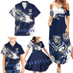 Personalised Canterbury-Bankstown Bulldogs Rugby Family Matching Summer Maxi Dress and Hawaiian Shirt Berries Mascot - Sporty Splash Art Style