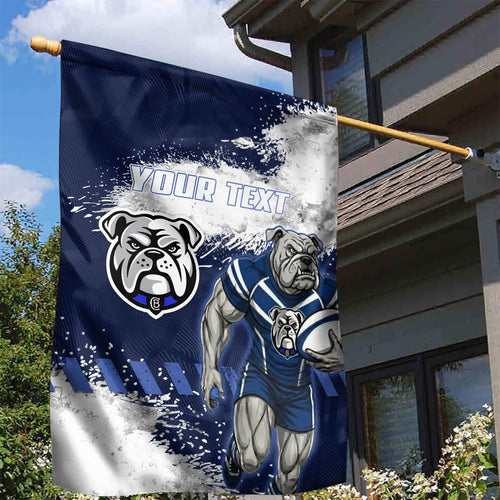 Personalised Canterbury-Bankstown Bulldogs Rugby Garden Flag Berries Mascot - Sporty Splash Art Style