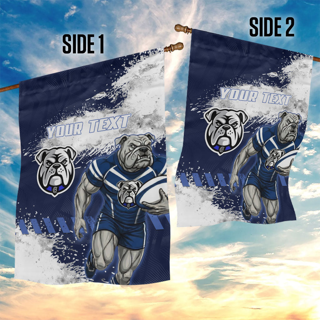 Personalised Canterbury-Bankstown Bulldogs Rugby Garden Flag Berries Mascot - Sporty Splash Art Style