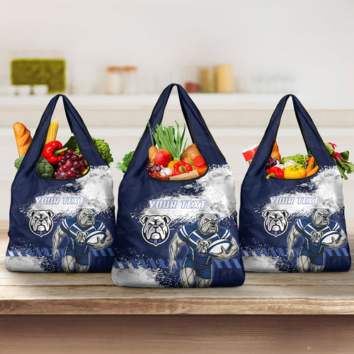 Personalised Canterbury-Bankstown Bulldogs Rugby Grocery Bag Berries Mascot - Sporty Splash Art Style