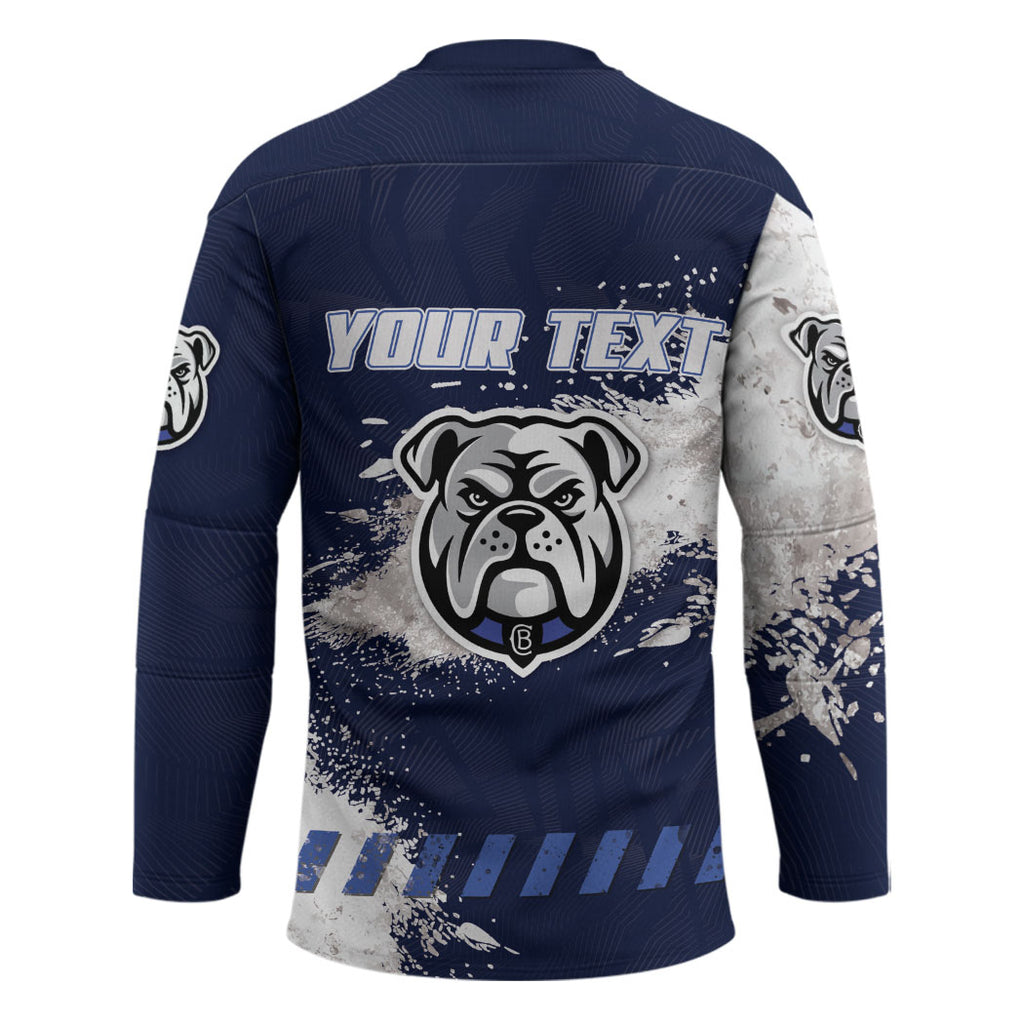 Personalised Canterbury-Bankstown Bulldogs Rugby Hockey Jersey Berries Mascot - Sporty Splash Art Style