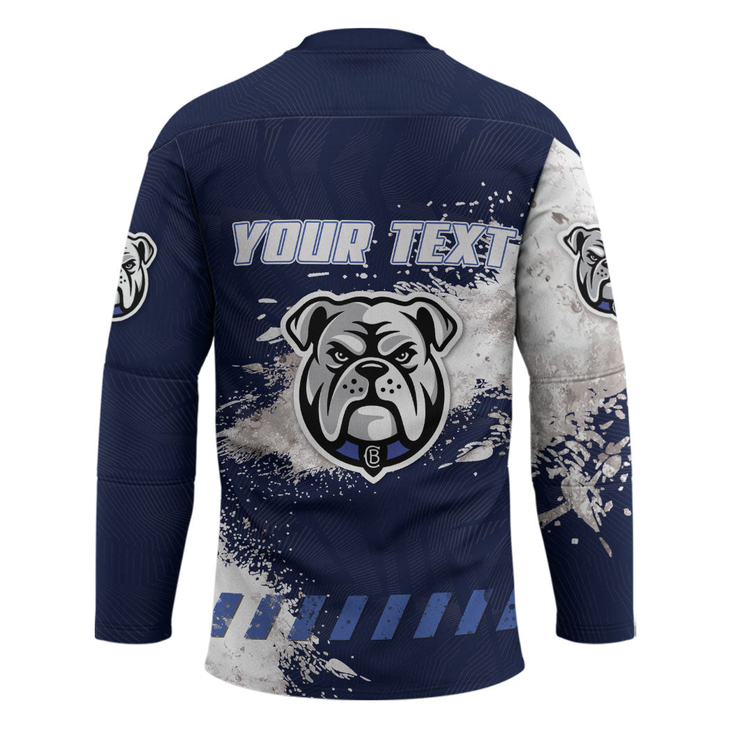 Personalised Canterbury-Bankstown Bulldogs Rugby Hockey Jersey Berries Mascot - Sporty Splash Art Style