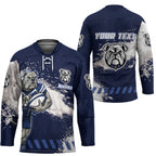 Personalised Canterbury-Bankstown Bulldogs Rugby Hockey Jersey Berries Mascot - Sporty Splash Art Style