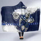 Personalised Canterbury-Bankstown Bulldogs Rugby Hooded Blanket Berries Mascot - Sporty Splash Art Style
