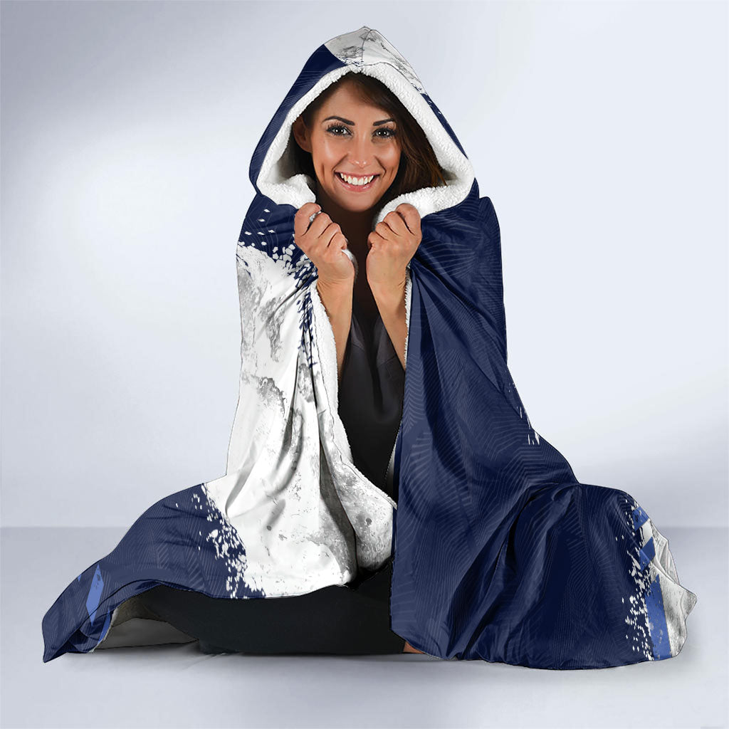 Personalised Canterbury-Bankstown Bulldogs Rugby Hooded Blanket Berries Mascot - Sporty Splash Art Style
