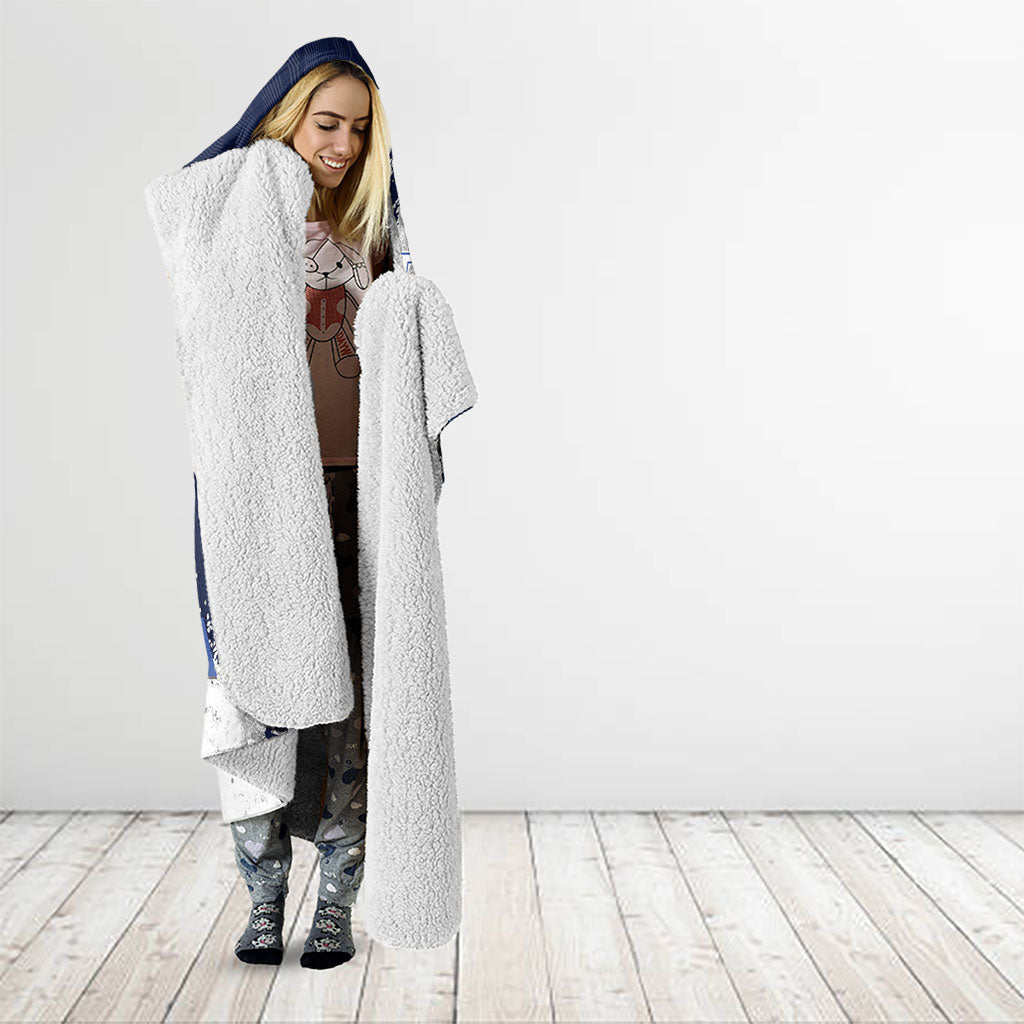 Personalised Canterbury-Bankstown Bulldogs Rugby Hooded Blanket Berries Mascot - Sporty Splash Art Style