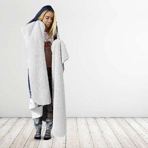 Personalised Canterbury-Bankstown Bulldogs Rugby Hooded Blanket Berries Mascot - Sporty Splash Art Style