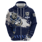 Personalised Canterbury-Bankstown Bulldogs Rugby Hoodie Berries Mascot - Sporty Splash Art Style