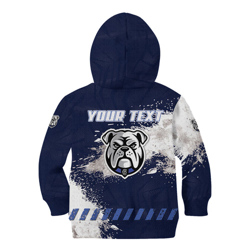Personalised Canterbury-Bankstown Bulldogs Rugby Kid Hoodie Berries Mascot - Sporty Splash Art Style