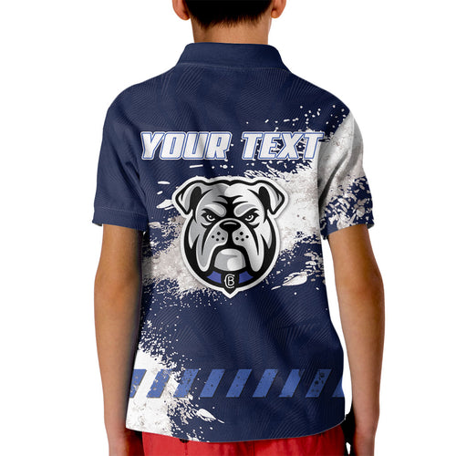 Personalised Canterbury-Bankstown Bulldogs Rugby Kid Polo Shirt Berries Mascot - Sporty Splash Art Style