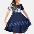 Personalised Canterbury-Bankstown Bulldogs Rugby Kid Short Sleeve Dress Berries Mascot - Sporty Splash Art Style
