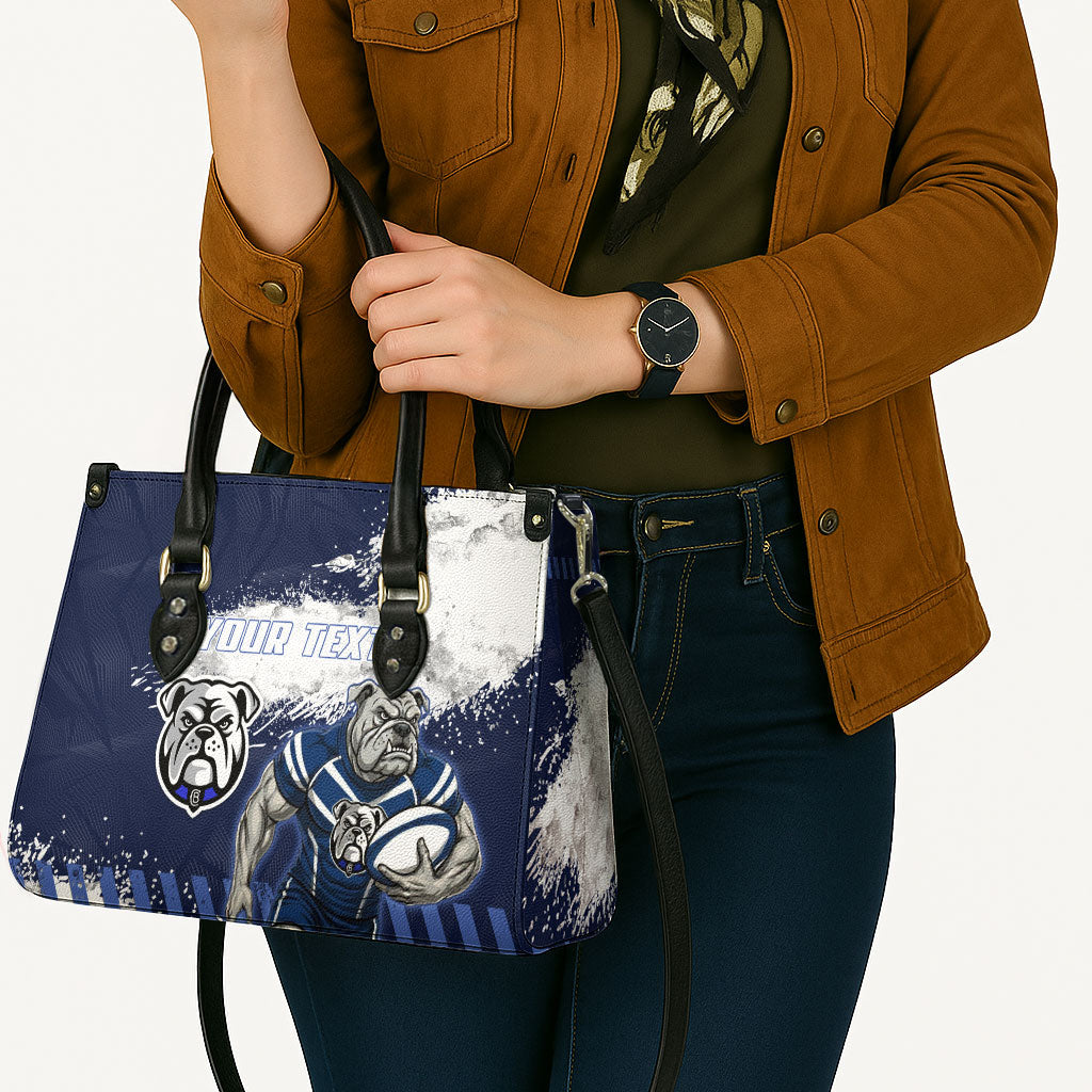 Personalised Canterbury-Bankstown Bulldogs Rugby Leather Bag Berries Mascot - Sporty Splash Art Style