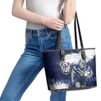 Personalised Canterbury-Bankstown Bulldogs Rugby Leather Tote Bag Berries Mascot - Sporty Splash Art Style