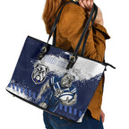 Personalised Canterbury-Bankstown Bulldogs Rugby Leather Tote Bag Berries Mascot - Sporty Splash Art Style