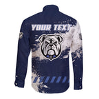 Personalised Canterbury-Bankstown Bulldogs Rugby Long Sleeve Button Shirt Berries Mascot - Sporty Splash Art Style