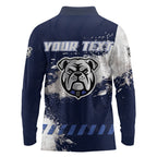 Personalised Canterbury-Bankstown Bulldogs Rugby Long Sleeve Polo Shirt Berries Mascot - Sporty Splash Art Style