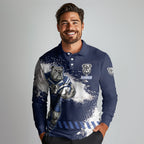 Personalised Canterbury-Bankstown Bulldogs Rugby Long Sleeve Polo Shirt Berries Mascot - Sporty Splash Art Style