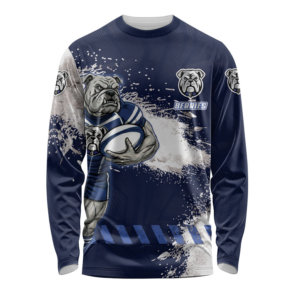 Personalised Canterbury-Bankstown Bulldogs Rugby Long Sleeve Shirt Berries Mascot - Sporty Splash Art Style