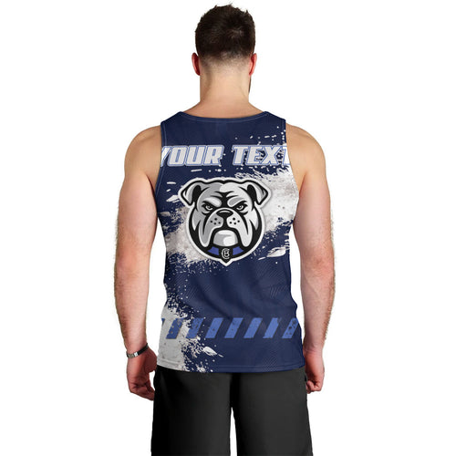 Personalised Canterbury-Bankstown Bulldogs Rugby Men Tank Top Berries Mascot - Sporty Splash Art Style