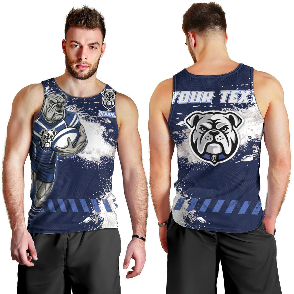 Personalised Canterbury-Bankstown Bulldogs Rugby Men Tank Top Berries Mascot - Sporty Splash Art Style